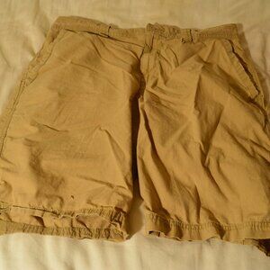 Khaki microfiber shorts